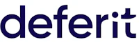 a blue logo with the word defiit on it
