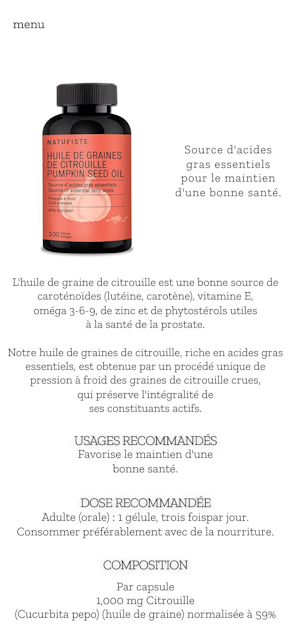Huile de graine de citrouille FIT