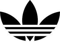 a black and white adidas logo on a white background