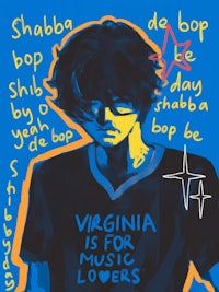 a drawing of a man with the words virginia is music lovers