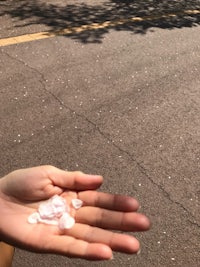 a person's hand holding a piece of sand