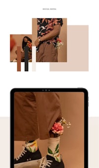 a man is wearing a pair of socks and a pair of shoes on an ipad