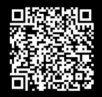 a white qr code on a black background