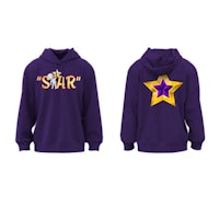 a purple hoodie with the word star on it