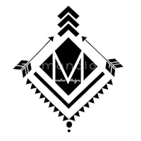 a black and white tribal design with arrows and arrows