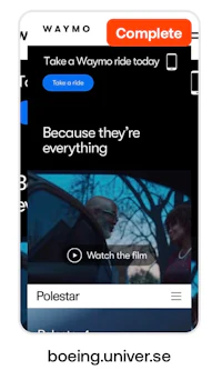 a screen with the words waymo on it