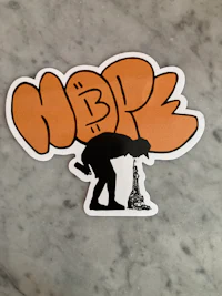 a sticker with the word hobb on it