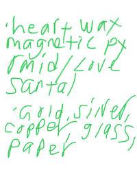 heart wax magnetic by mid santa claus gold-plated copper paper