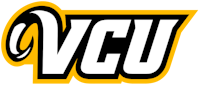 the vcu logo on a black background
