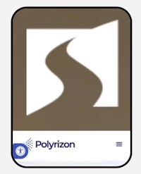 the logo for polyzion on an iphone