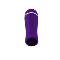 a purple sex toy on a white background