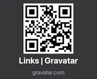 linksgravatar qr code on a black background