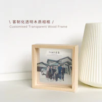 a wooden frame with a picture of a family on it
