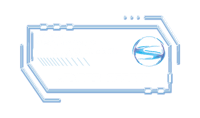 a blue and white logo with a blue background
