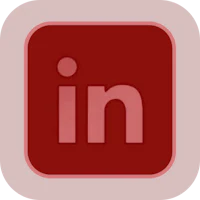 a red linked icon on a white background