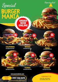 special burger mania flyer template