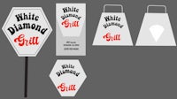 white diamond grill signs