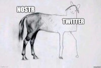 a drawing of a horse with the words mostr twitter