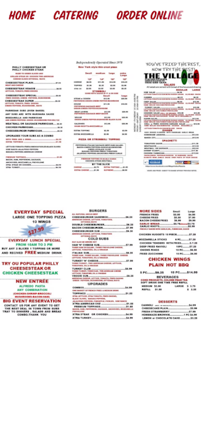 Menu - Village Italian Pizzeria