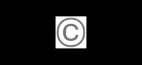 a black and white image of a copyright logo