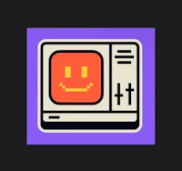 a smiley face icon on a purple background