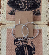 barbed wire hoop earrings