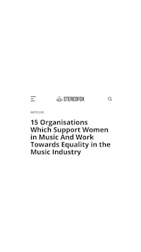 the cover of a magazine with the text, 15 organizations which support women's equality in the music industry