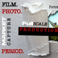 a poster with the words film, photography, full-scale production, period