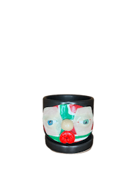 a black and white ring with a clown face on it
