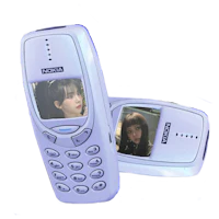 a cell phone with a picture of a girl on it