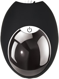 a black ball with a button on it