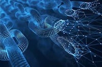 a blue image of a digital chain
