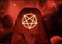 a woman with a pentagram on her head