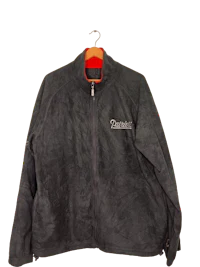 a black jacket with a logo on it