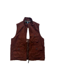 a brown vest on a black background
