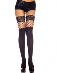 black lace thigh high stockings