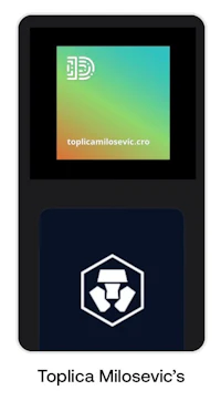 the topica miljevic's logo is displayed on a screen