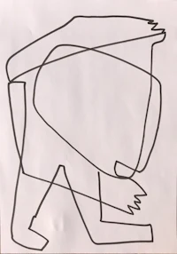 a drawing of a bear on a piece of paper