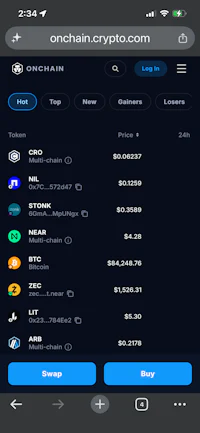 a screenshot of the onchain crypt app