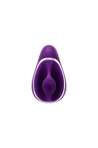a purple sex toy on a white background