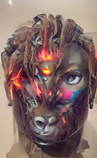 a sculpture of a man with a lion's head
