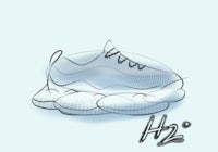 a drawing of a shoe on top of a cloud