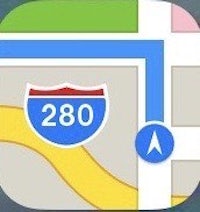 the apple gps app on an iphone
