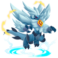 a pokemon character with a blue and white design