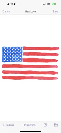 an iphone screen showing an american flag