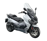a white and black motorcycle on a black background