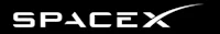 the spacex logo on a black background