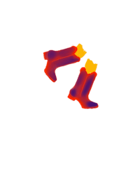 a pair of thermal boots on a black background