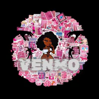 a pink circle with the word venmo on it
