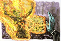 a drawing of a man with a flame in his hand